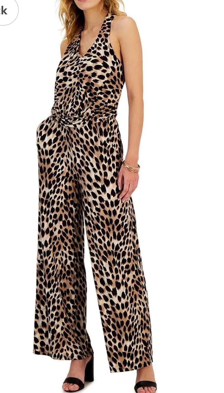 INC Womens Size 3X NWT Leopard Ombre Halter Neck Wide Leg Jumpsuit